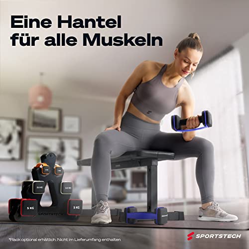Sportstech Hanteln AH100 | Deutsche Qualitätsmarke | Kurzhantel 2er-Set mit innovativen Schlaufen & Liegestützfunktion | wahlweise 1-5 KG | Damen & Herren Kurzhanteln | (2 x 2.5 kg) - 2