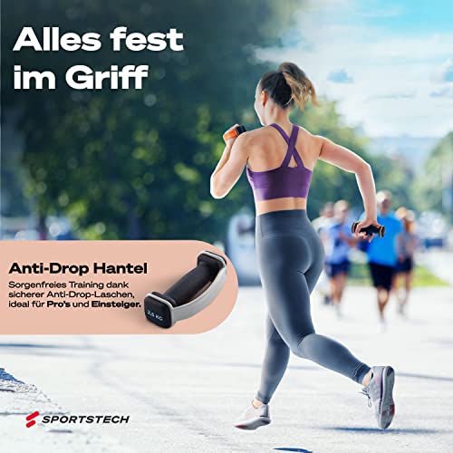 Sportstech Hanteln AH100 | Deutsche Qualitätsmarke | Kurzhantel 2er-Set mit innovativen Schlaufen & Liegestützfunktion | wahlweise 1-5 KG | Damen & Herren Kurzhanteln | (2 x 2.5 kg) - 7