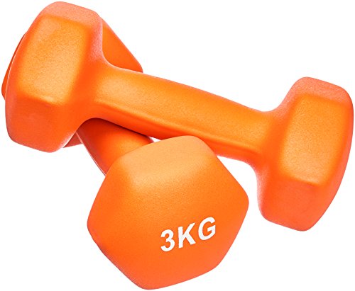 Amazon Basics Neopren Hanteln Gewichte, Orange, 2er-Set, 2 x 3 kg 6.0 - 4
