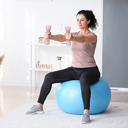 Relaxdays Hanteln verstellbar, 2er Set, einstellbare Gewichte 1kg, 1,5kg, 2kg, gummiert, Kurzhanteln für Frauen, rosa - 3