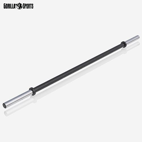 GORILLA SPORTS® Langhantel Set - 19,3 kg / 20 kg, Aerobic, 130 cm, 6 Hantelscheiben, 2x1,25kg, 2x2,5kg, 2x5kg Gewichte, 30mm, Gusseisen, Federverschlüsse - Hantelset, Pump Set, Langhantelset (19,3 kg) - 3