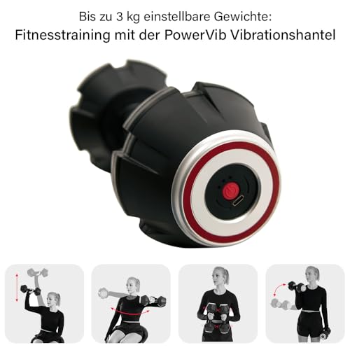 Vibrationshantel Casada PowerVib 2-3 kg – vibrierende Einhand-Freihantel für noch bessere Ergebnisse beim Abnehmen, dem Krafttraining und Fitness-Übungen Zuhause auch ohne Fitnessstudio - 2