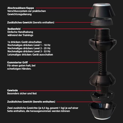 Vibrationshantel Casada PowerVib 2-3 kg – vibrierende Einhand-Freihantel - 6