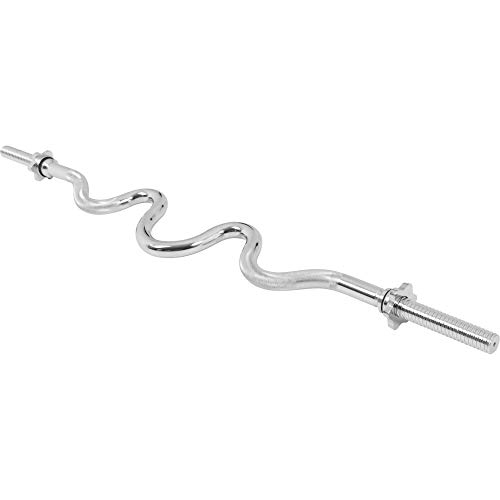 GORILLA SPORTS® SZ Curlstange - 120 cm, bis 180 kg Belastbar, 30mm, mit Sternverschlüssen, gerändelt, aus Chrom - Super SZ-Curlstange, Langhantelstange, Hantelstange, SZ-Stange - 4