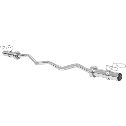 GORILLA SPORTS® SZ Curlstange - Länge 120cm, Olympia 50mm, mit 2X Federverschlüssen, bis 272kg Belastbar, Gerändelt, Chrom - Hantelstange, Langhantelstange, SZ Stange, Curl Stange, Curlhantel - 5
