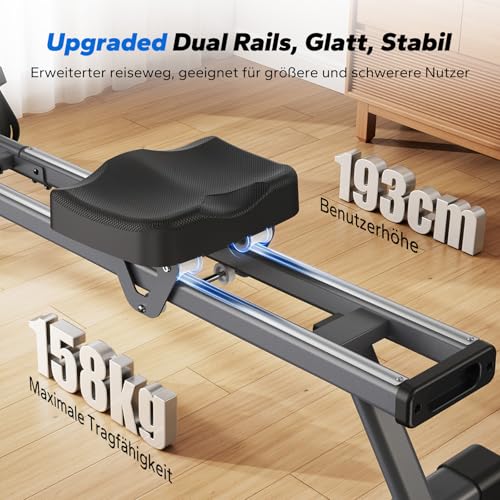 MERACH Rudergerät für Zuhause, Magnetisches Bluetooth Rudergeräte mit 16 Widerstandsstufen - 3