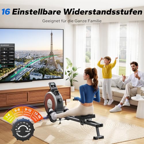 MERACH Rudergerät für Zuhause, Magnetisches Bluetooth Rudergeräte mit 16 Widerstandsstufen - 5