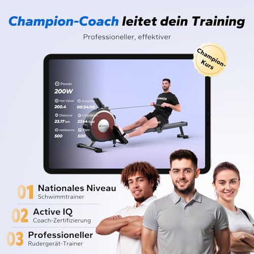 MERACH Rudergerät für Zuhause, Magnetisches Bluetooth Rudergeräte mit 16 Widerstandsstufen - 6