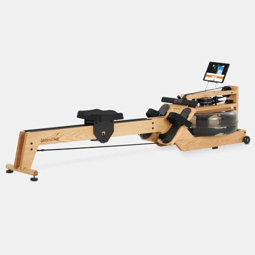 Skandika Wasserrudergerät Styrke | Rudergerät Wasser aus Holz, Kinomap App-Funktion, Wasserrudergerät für Zuhause, kanadische Eiche, naturnahes Rudern - 8