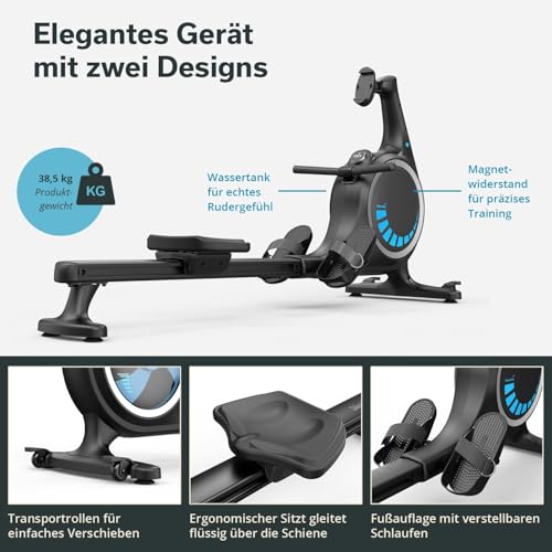 Skandika Rudergerät Nemo V Hybrid | Wasser und Magnetwiderstand kombiniert - 7