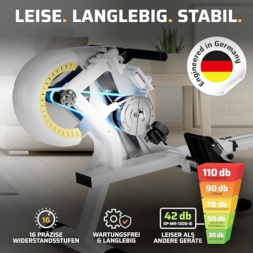 SportPlus Rudergerät für zuhause klappbar – Heimtrainer Rudergerät 8 Widerstandsstufen - 3