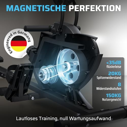 Rudergerät für zuhause klappbar – SportPlus Rudergerät klappbar extra leiser Magnetwiderstand - 2