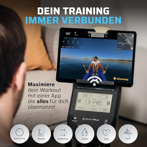 Rudergerät für zuhause klappbar – SportPlus Rudergerät klappbar extra leiser Magnetwiderstand - 4