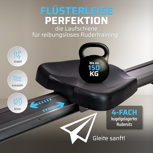 Rudergerät für zuhause klappbar – SportPlus Rudergerät klappbar extra leiser Magnetwiderstand - 6