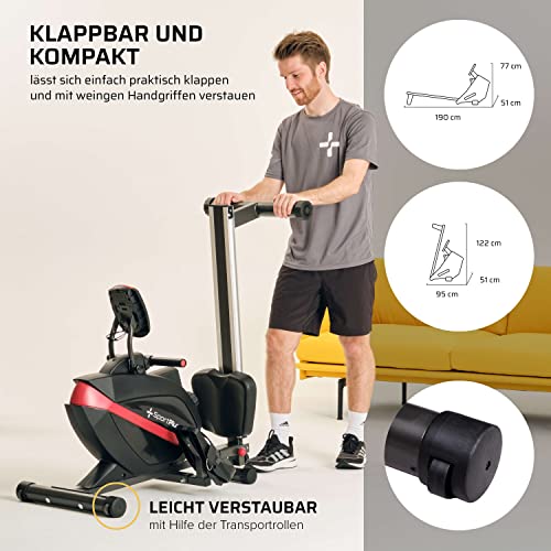 SportPlus | Rudergerät inkl. Bodenschutzmatte | Designed in Germany, klappbar, leises Magnetbremssystem, 8 Widerstandsstufen, Schwungmasse 8kg für zuhause - 6
