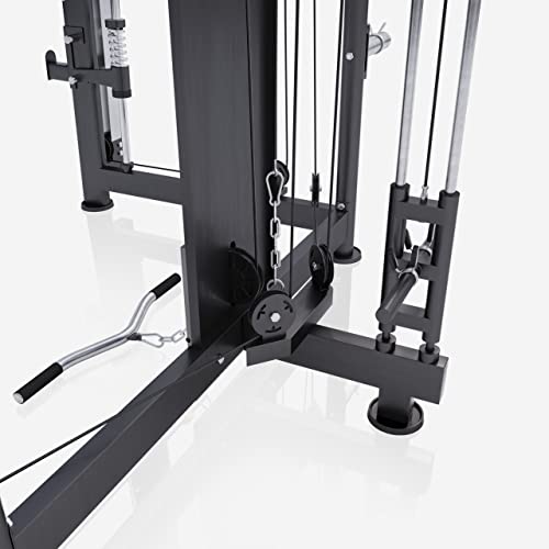 GORILLA SPORTS® Power Rack - mit Klimmzug, Rudern, Dip Station, Bizeps/Trizepsgriff, Langhantel und Hantelscheiben Aufnahme, Verstellbar, Stahl - Multipresse, Smith Maschine, Kraftstation, Power Cage - 10